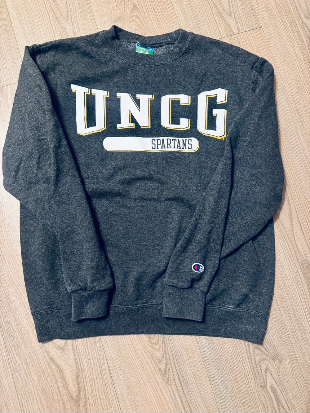Champion Dark Gray UNCG Spartans Crewneck Sweatshirt